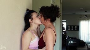 bratty stepdaughter-deep kissing, lesbian, taboo roleplay