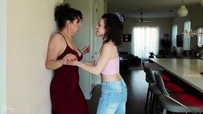 bratty stepdaughter-deep kissing, lesbian, taboo roleplay