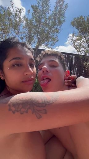 My Busty Asian Wife Fucks Me on the Terrace While the Neighbor Watches- Yasmina Khan- Brady Bud