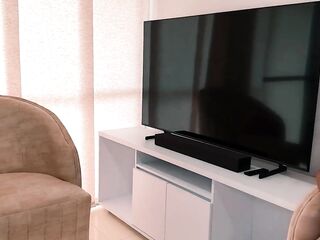 I tell my almost all worthy friend about his unfaithful wife and we end up fucking in his living room (MILF)