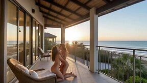 3D Futanari action in a tropical paradise setting
