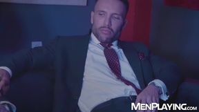 Donato Reyes moans as his bearded lover Scott Carter savors his ass