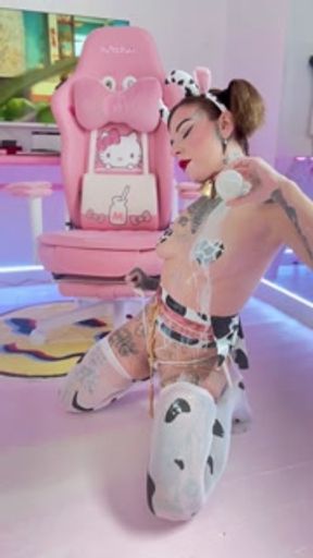 BTS Hentai Cow - Girl Milk Pour Shoot Shows Little Pussy