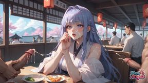 Spilled Milk Seduction: Wet Kimono Temptation