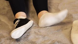 Fiance shows socks and shoes