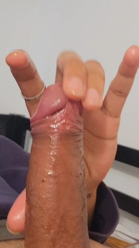 Desi boy Massaging a sticky third leg
