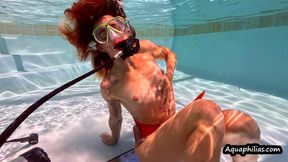 Aquaphilias- Mya Pleasure- Swims in her Wonder Woman Bikini-Finds the Magic Dildo SCUBA
