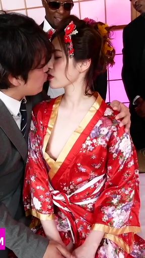 Japanese Wife Shared by Husband and Two Black Bulls Creampied Breeding   Clip 1