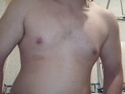 Big-ass femboy expelling an anal plug from her ass