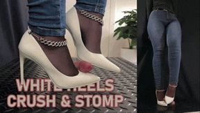 White Heels Crush and Stomp (Double Version) - TamyStarly - Bootjob, Shoejob, Ballbusting, CBT, Trample, Trampling, High Heels, Crush, Stiletto