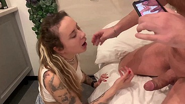 Guy films threesome with his girlfriend and an older man with big cock (FULL video with big facial)