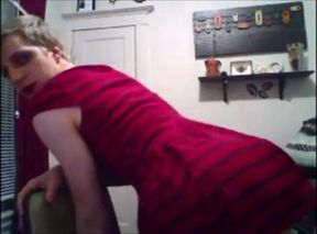 Twink Crossdresser Cums Hard