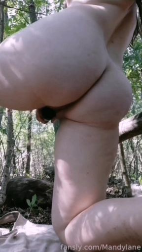 Stretching my tight pussy with my vibrator in the woods