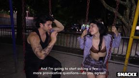 She Was Shy but Curious - Playground Interview Turns Into All-night Anal