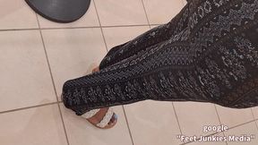 Behind Her Big Booty N Pretty Feet N Blue