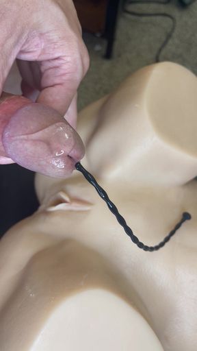 Fuck pussy while urethral sounding
