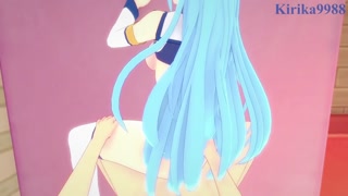 Aqua and I have intense sex in the bedroom. - KonoSuba POV Hentai