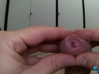 slow foreskin play on an uncut constricted rod!