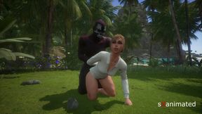 Hot blonde fucks her guide on her vacation PART 1