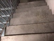 Pissing in a Public Stairwell - Peeing in Public