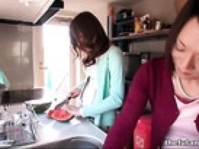 Tiny Asian shemale cock sucked by girl