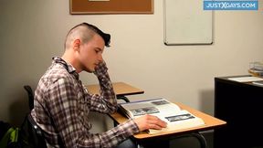 The Tutor Fucks His Ass on the Table