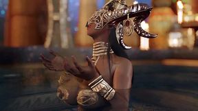 Double penetration and massive cumshot for curvy babe at cartoon Skyrim video