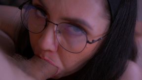 naughty girl sucks her guy s and gets facial.