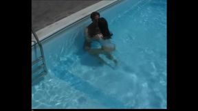 Hot Pool Fuck for a Sexy Brunette
