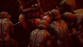 Big Booty White Slut Fucked Hard by Goblin Gangbang - Intense Creampie &amp; Cum-Swallowing Orgy