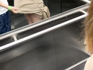 An unknown cutie sucks my ramrod in the elevator and we get caught