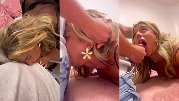 Fucking and cum on trans mouth