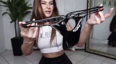 Brunette Milf Lingerie Try On Games Pantyhose Fishnets Vinyl Latex Choked Gushing