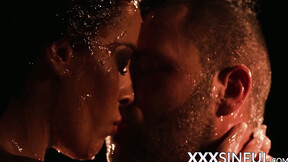 Erotic sex session in complete darkness with bombshell girl