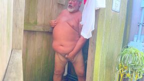 Norway Country Fat Farmer in Outhouse