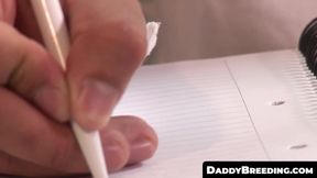 DaddyBreeding.com - Bottom bitch twink rides daddy's meaty bazooka to the end until h