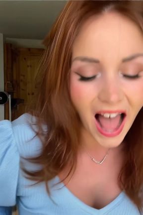 Cute blonde amateur teen at home