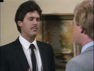 Classic dude screws big breasted brunette &amp; sexy golden-haired skank in office