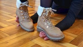 Winter Boots Hand Trampling (Full HD)