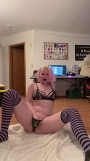 Thigh highs an a short skirt