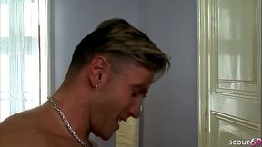 Skinny Teen Model Gitta Blond Rough DP Anal Threesome at Foto Job