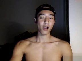 Fit Asian Boy Fucks Himself by a Dildo and Swallows His Own Creamy Load_201