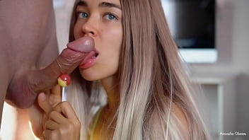 Tease Sweet And Sensual Blowjob With Lollipop By Cute Girlfriend, Full