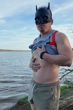 Asian Muscle God Strips Bare by the Lake - Ripped Physique on Full Display &amp; Massive Load