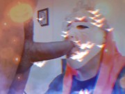 This witchy bitch is hungry for a lot of cock and cum