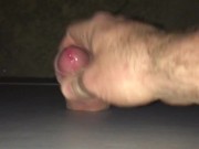 Almost Caught Fucking the glory hole of our picnic table that was stored in the shed