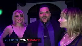 Private party at the swinging club with multiple girls