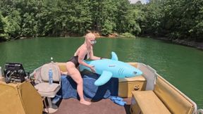Stepmommy Inflating Your Vintage Inflatable Shark on the Lake - 4k