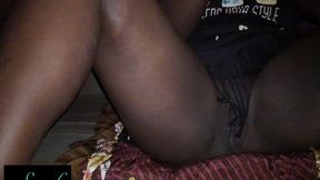 maid showing her yummy pussy to her master