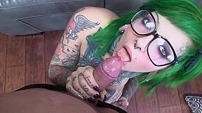 Green-haired Slut Sucks Firm Cock And Gets Screwed In Pov With Sydnee Vicious And Mr. Pete